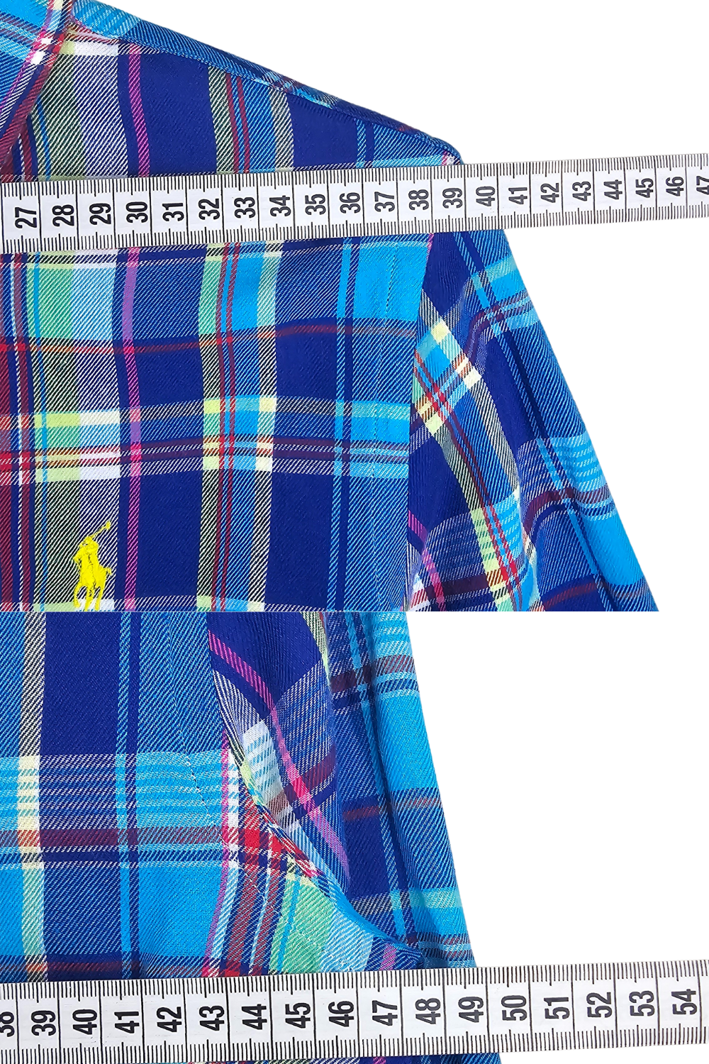 RL “Relaxed Fit” Bright Madras Button-Down – Yellow Pony – S