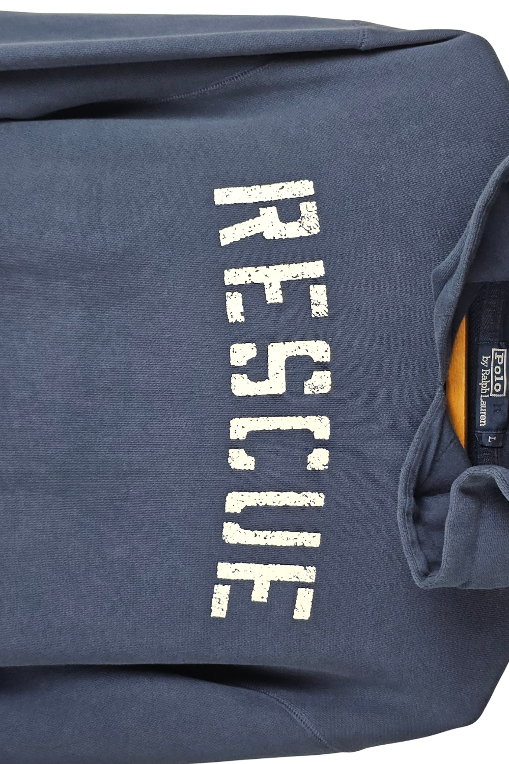Polo RL “RESCUE” RL-67 Stencil Hoodie — Navy — Size L