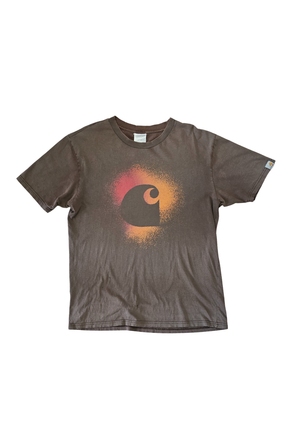 Carhartt “Spray Logo” Tee - Brown (SS22 / EU Exclusive) - M