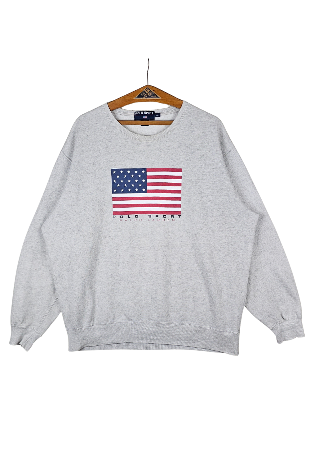 90s Vintage Polo Sport Ralph Lauren USA Flag Sweatshirt - XL