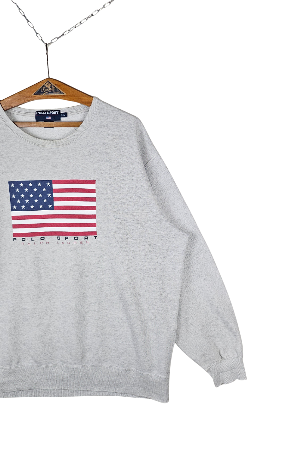 90s Vintage Polo Sport Ralph Lauren USA Flag Sweatshirt - XL