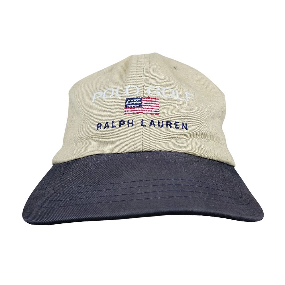 Polo Golf 90s Made‑in‑USA Two‑Tone Cap – Khaki/Navy