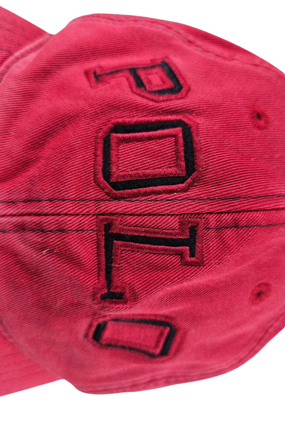 1990s Polo Sport Big-Spellout Cap - Red / Leather Strap