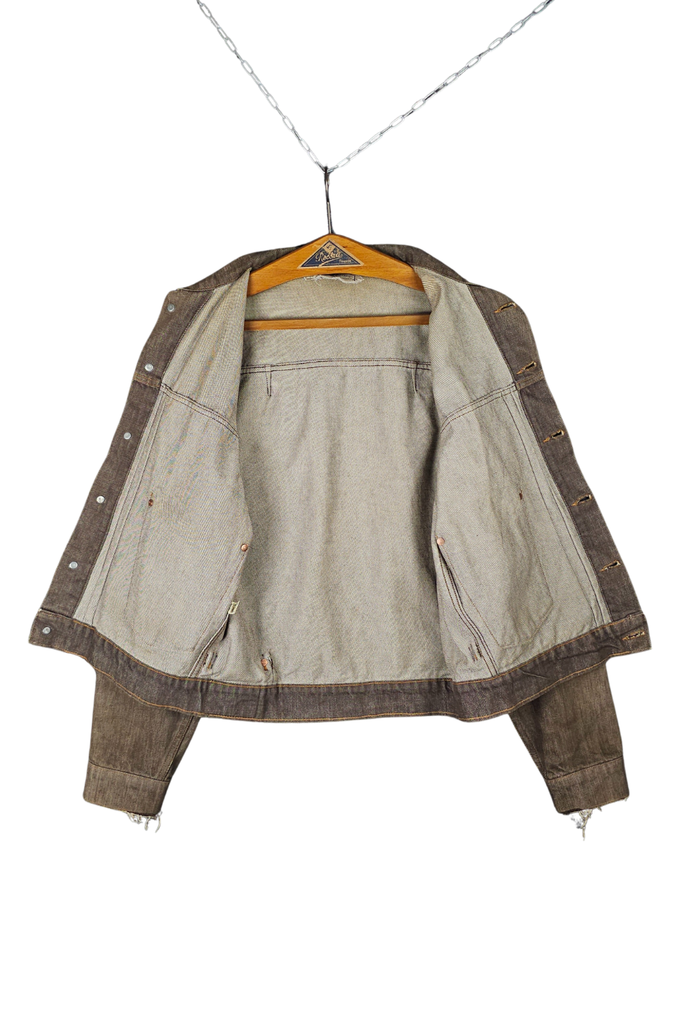 1987 RL “Polo Western” Pleated Trucker – Sulfur Brown Denim