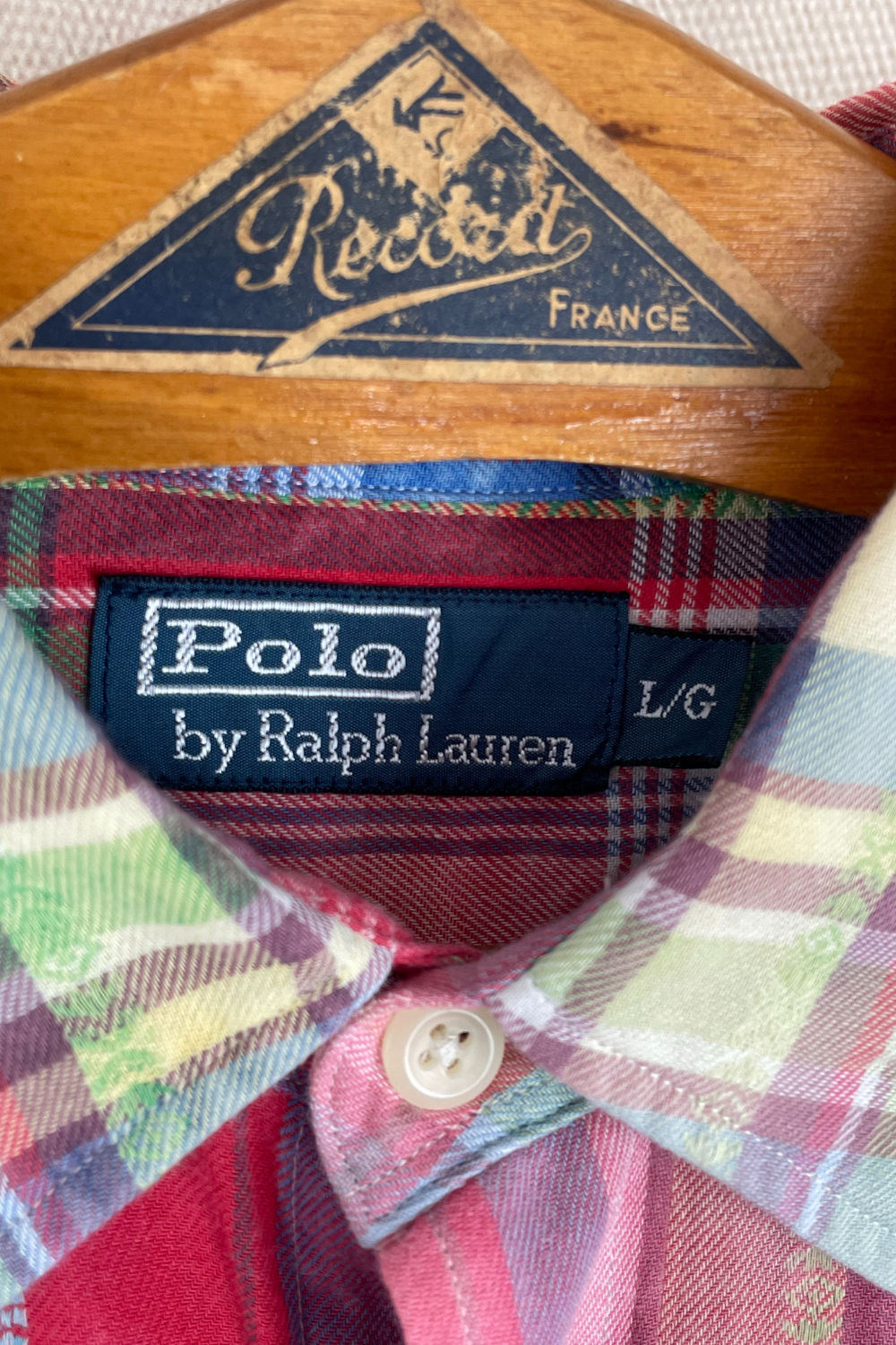 Polo RL 00s Navajo Madras Plaid Work-Shirt L