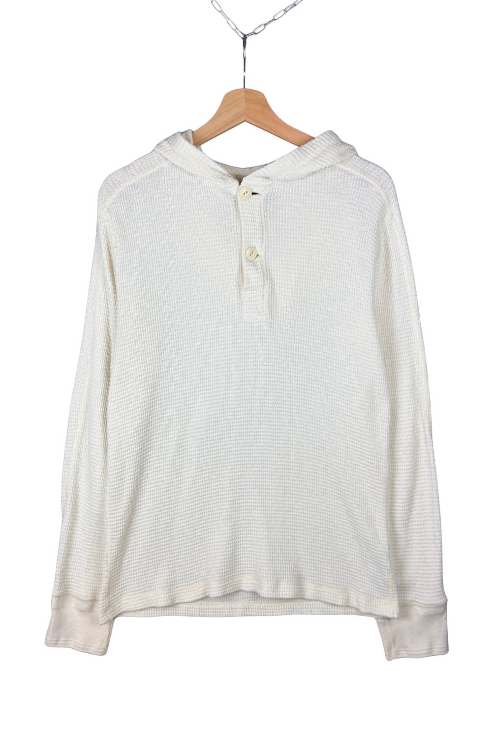 RRL FW13 / Double RL Waffle-Knit Hooded Henley (Ecru) - XS