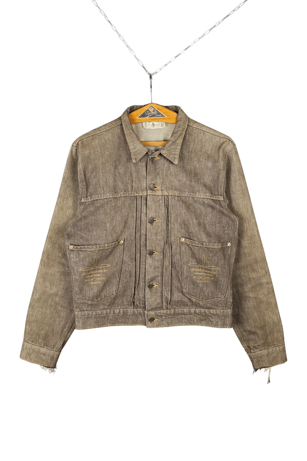 1987 RL “Polo Western” Pleated Trucker – Sulfur Brown Denim