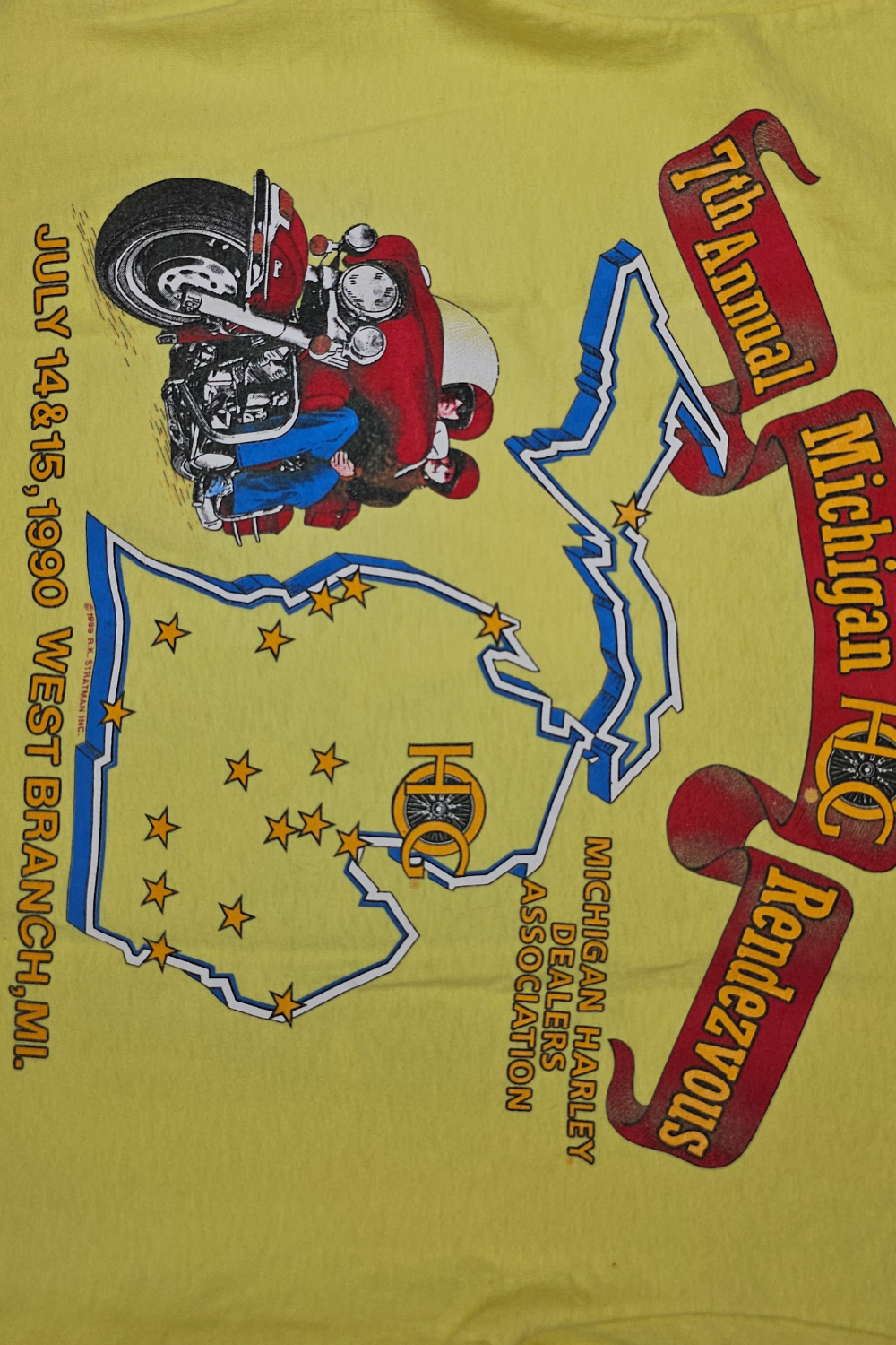 1990 Harley-Davidson Rendezvous Tee - Hanes Beefy-T USA