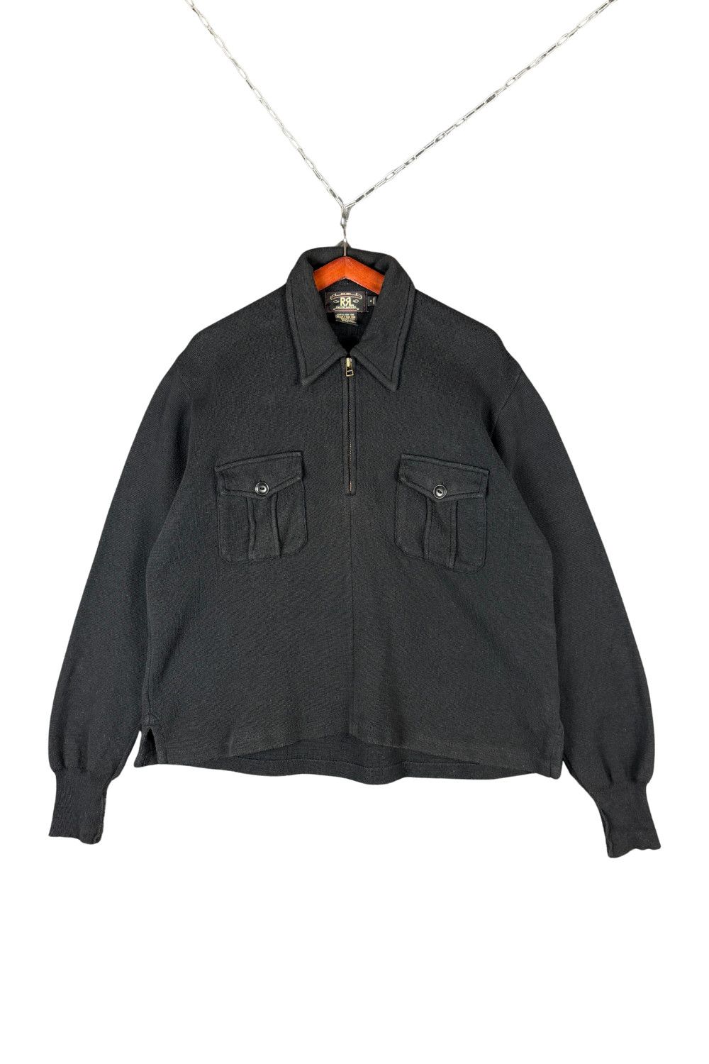 Vintage RRL Black Knit Half-Zip Shirt Jacket – Made in HK(M)