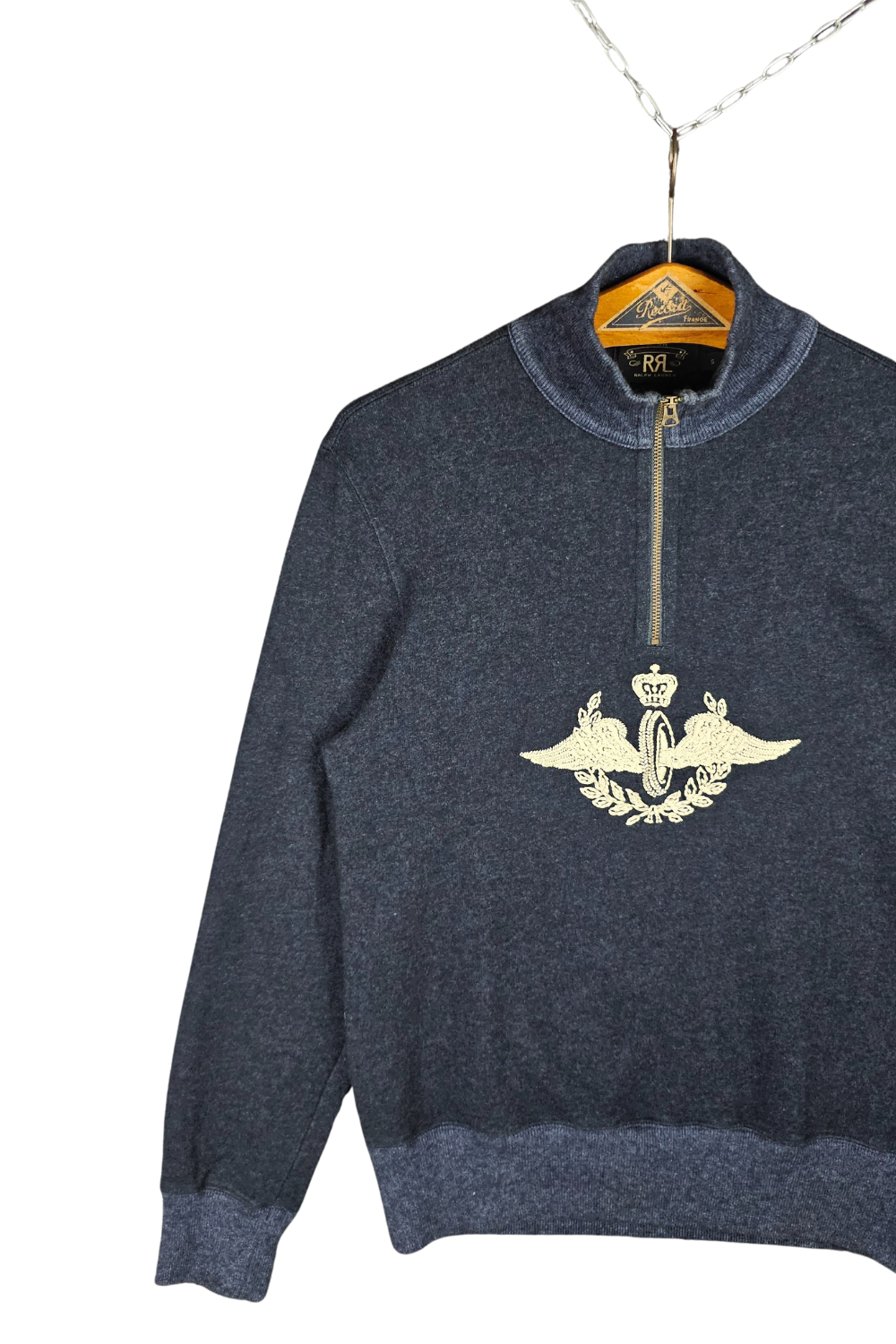 RRL (Double RL) Winged-Wheel Crest Quarter-Zip - S - c. 2008