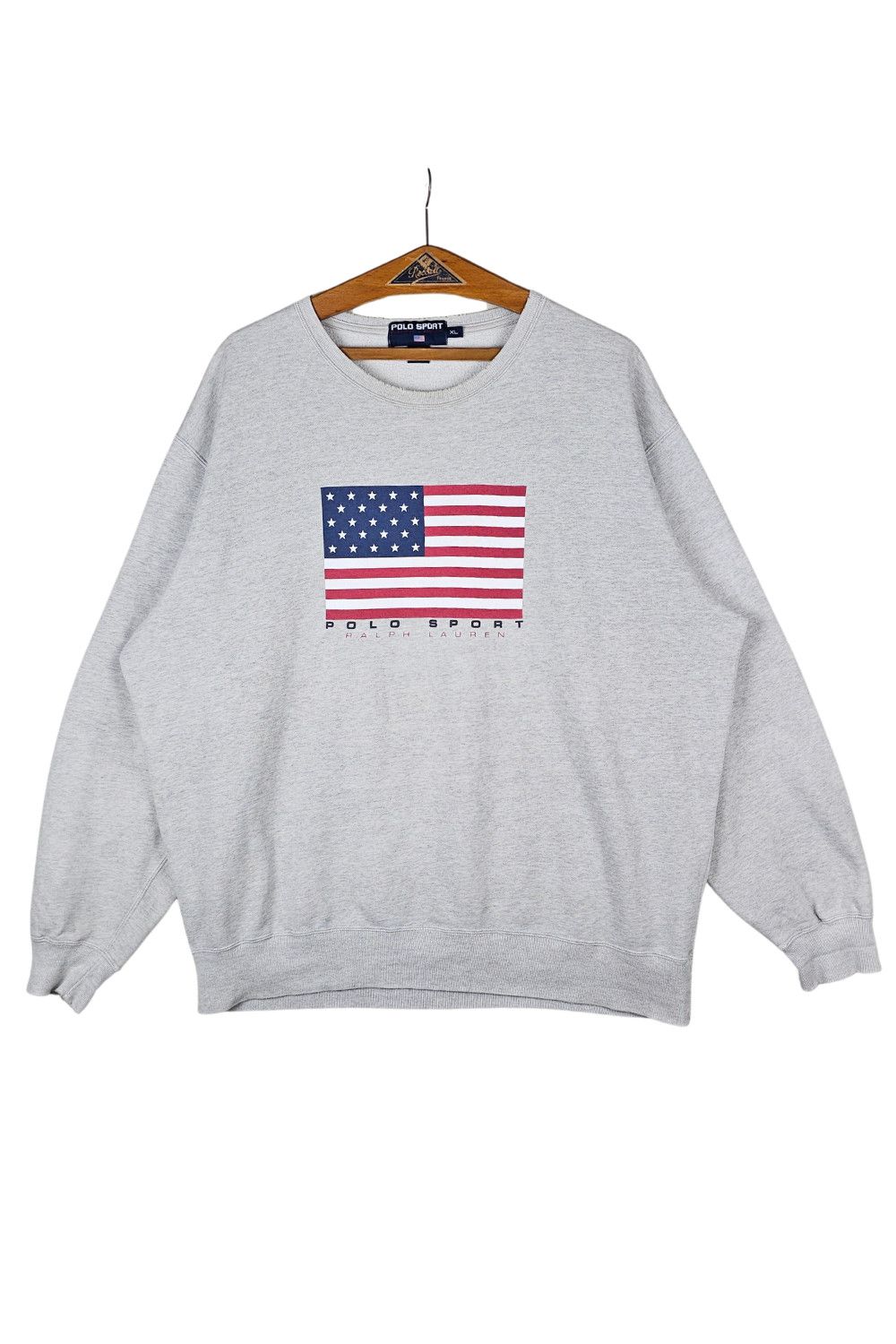 90s Vintage Polo Sport Ralph Lauren USA Flag Sweatshirt - XL