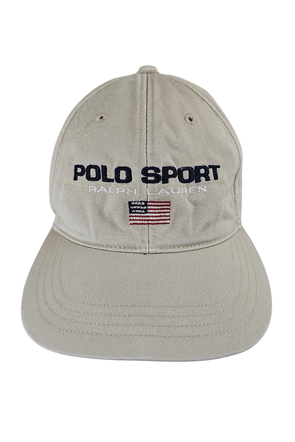 1990s Polo Sport RL “Flag Logo” Cap - Beige, OSFA, Taiwan