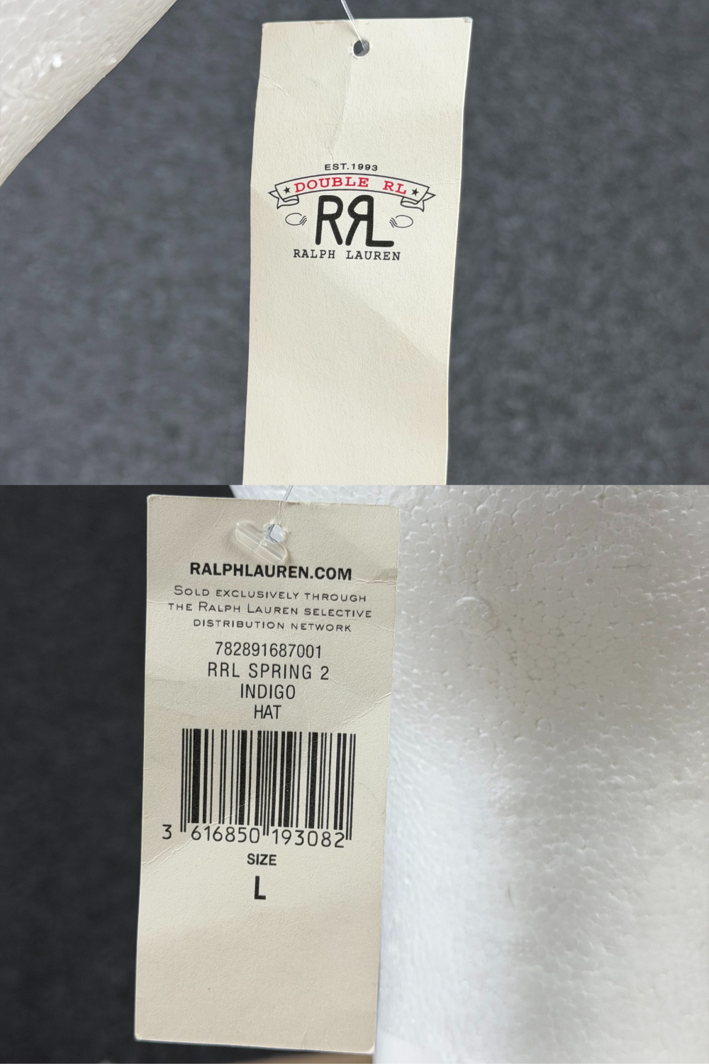 RRL Ralph Lauren Indigo Denim Newsboy Cap L NWT
