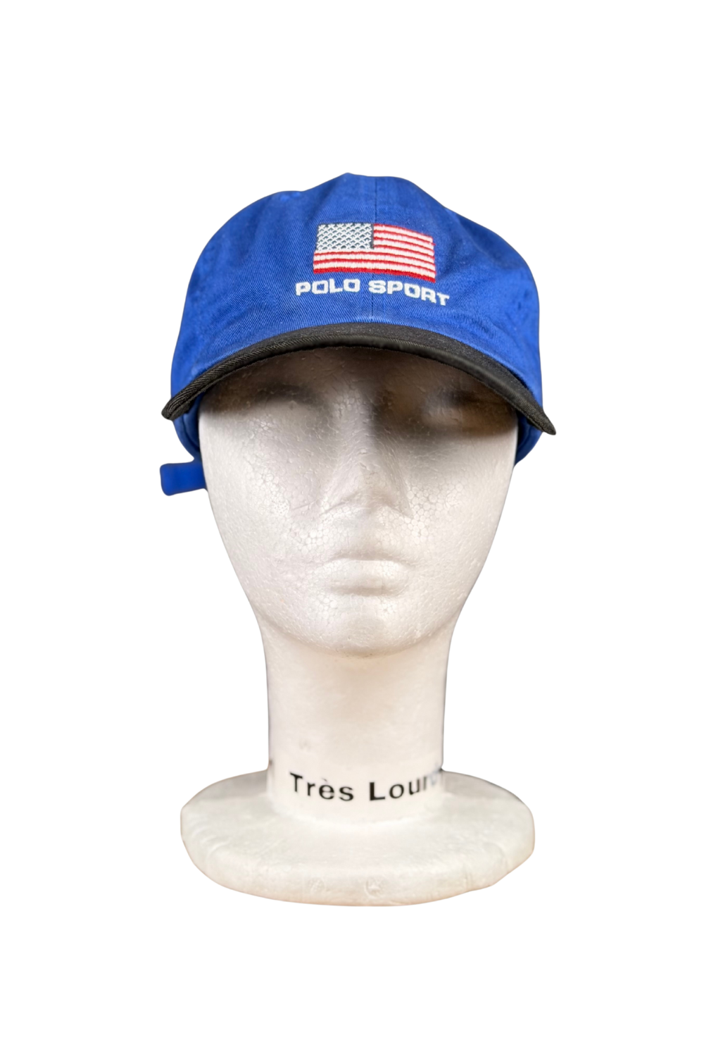 90s Polo Sport USA Flag Strapback – Royal/Black