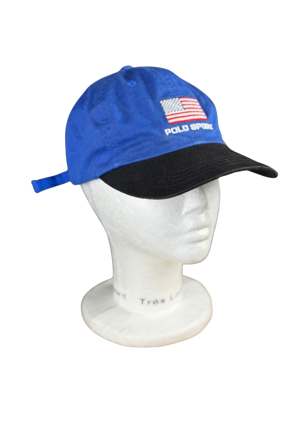 90s Polo Sport USA Flag Strapback – Royal/Black