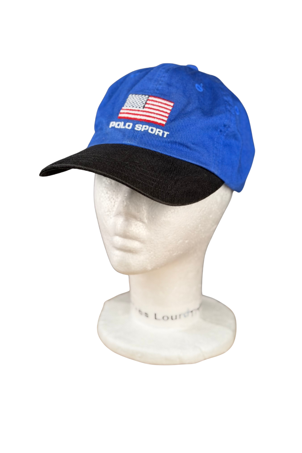 90s Polo Sport USA Flag Strapback – Royal/Black