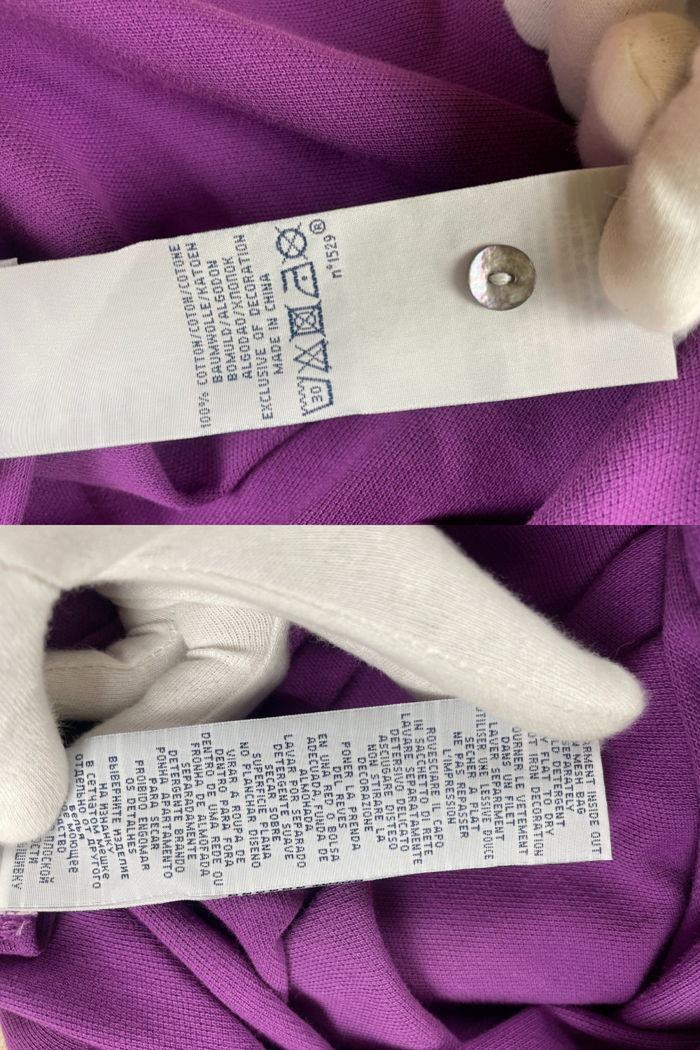 Polo RL Piqué Polo - Hand-Beaded/Sashiko"Boro" Sz L (1 OF 1)