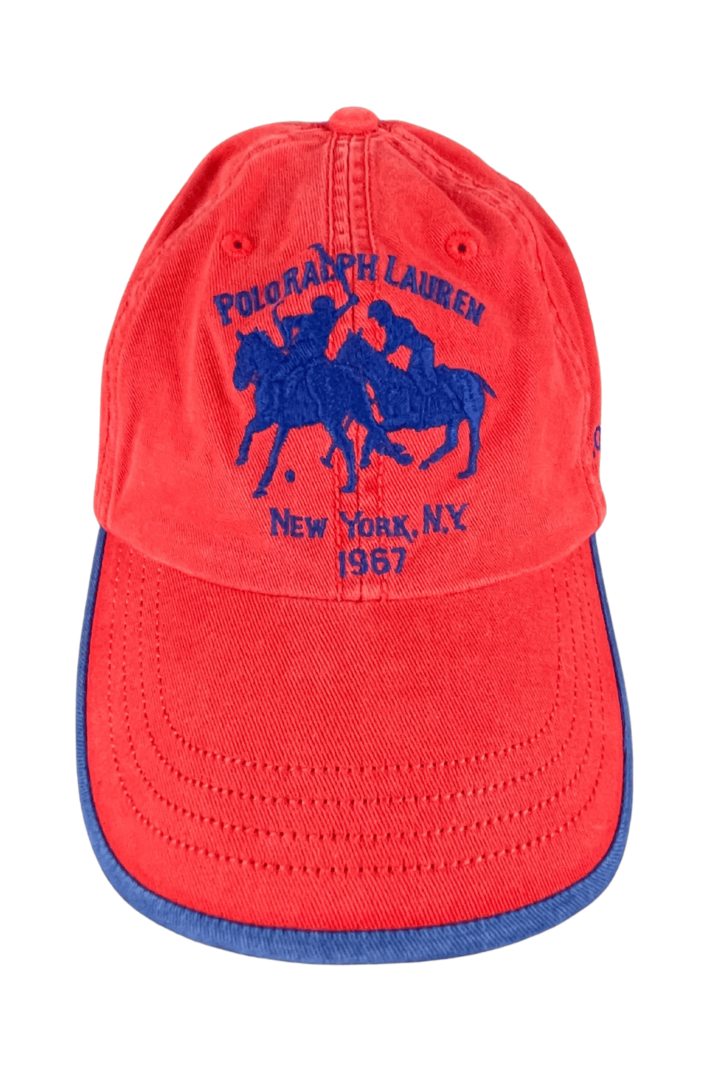 POLO RALPH LAUREN 3-CAP — 2000s ARCHIVE — RED/ROYAL TWO-TONE
