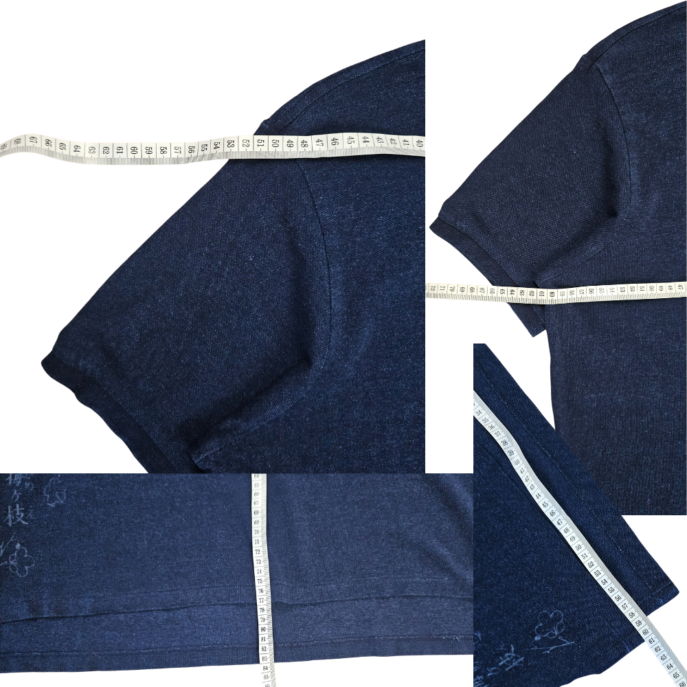 RARE JP‑ONLY INDIGO POLO — CRANE & BLOSSOM (XL)