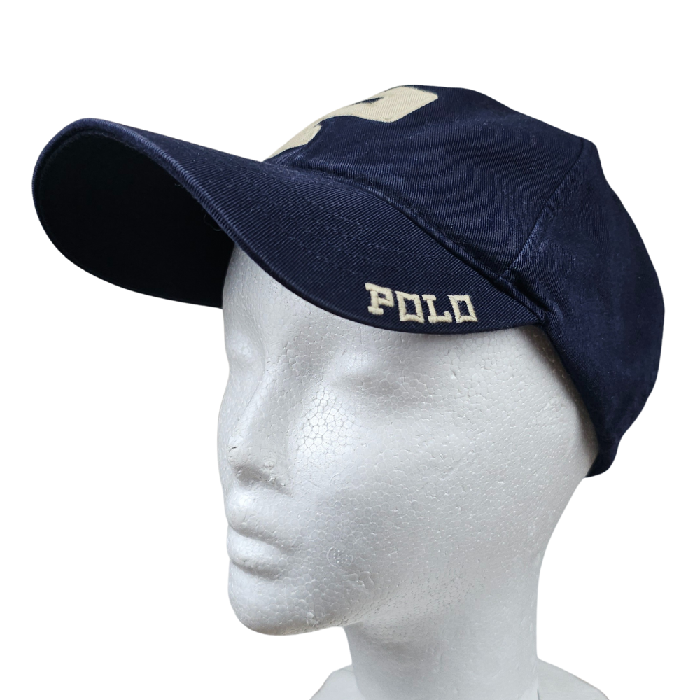 1990s POLO SPORT Varsity “P” Cap – Navy / Gold (OSFA)