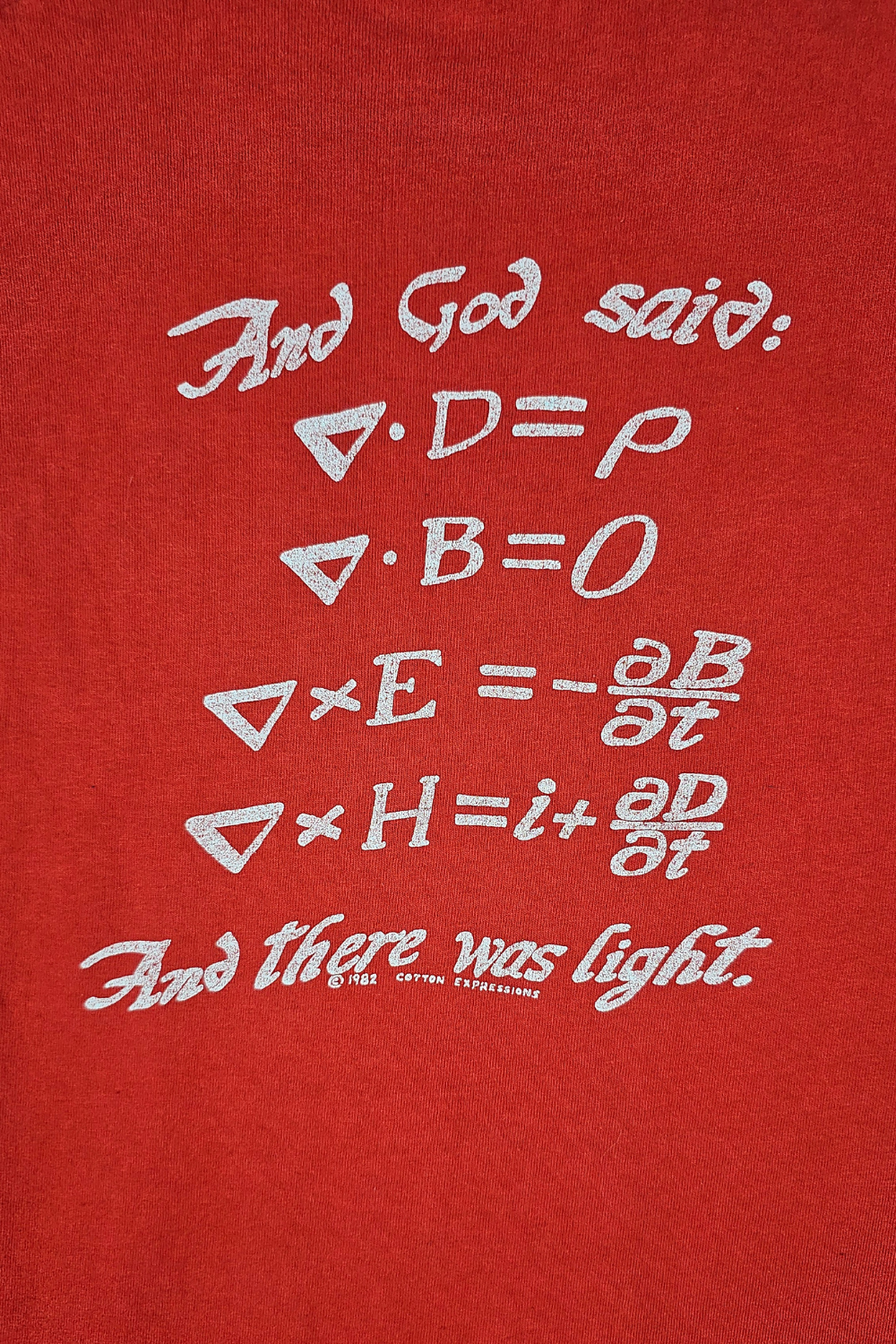1982 Cotton Expressions Physics Tee - Maxwell’s Equations
