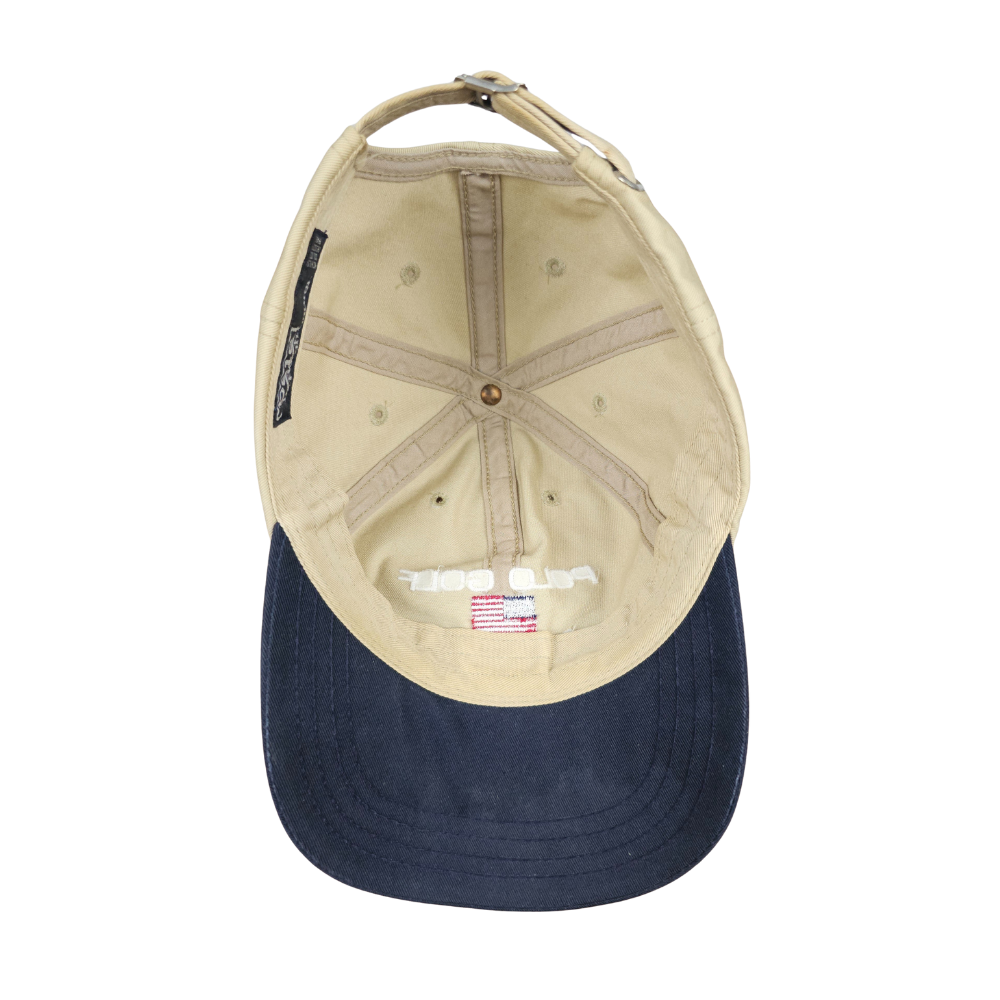 Polo Golf 90s Made‑in‑USA Two‑Tone Cap – Khaki/Navy
