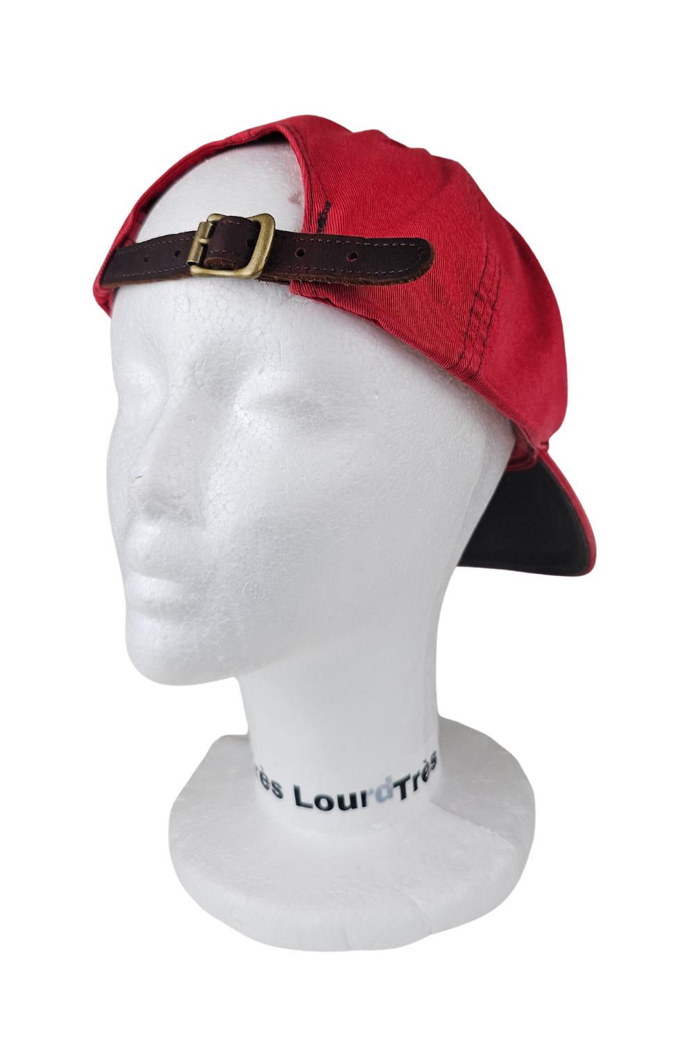 1990s Polo Sport Big-Spellout Cap - Red / Leather Strap