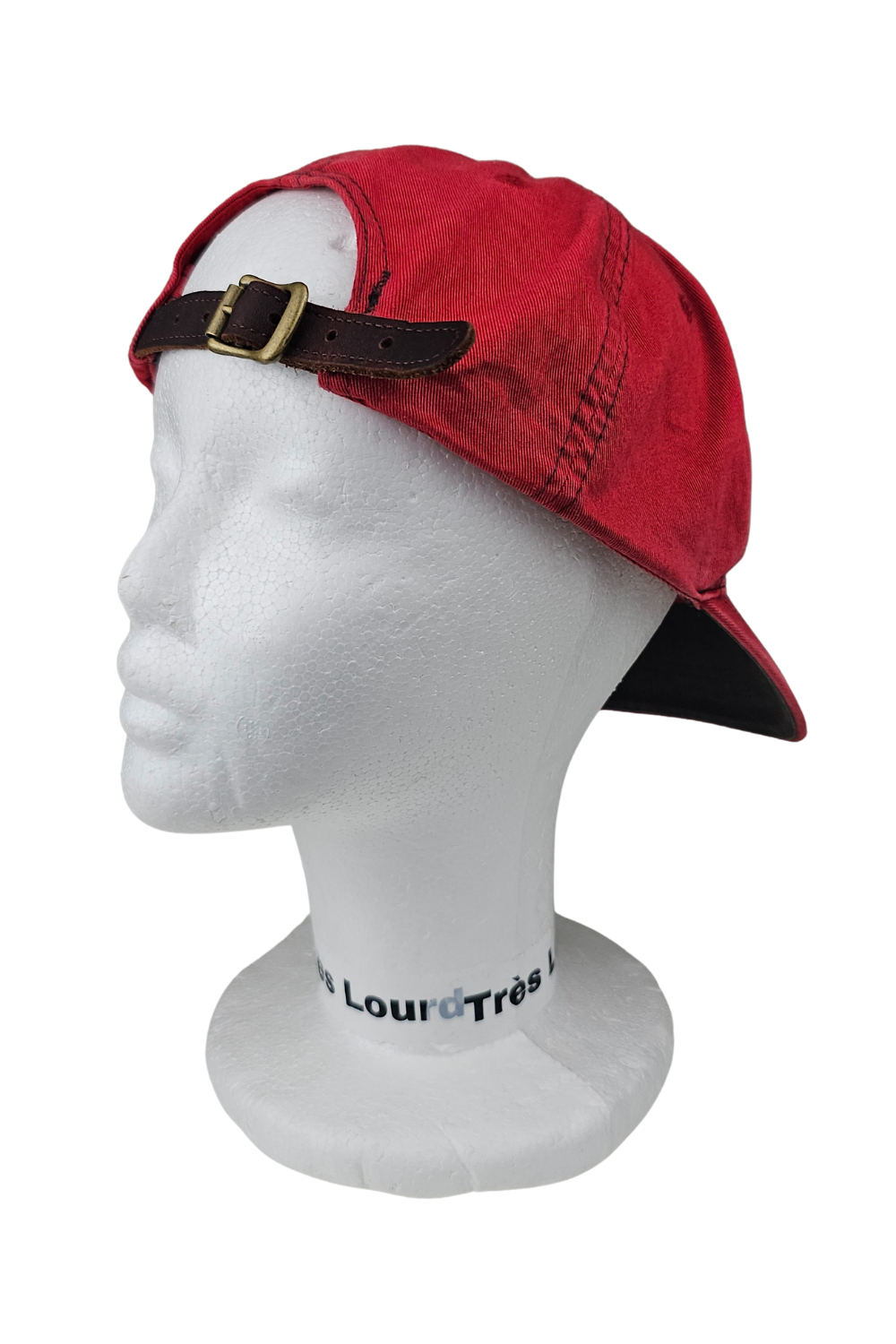 1990s Polo Sport Big-Spellout Cap - Red / Leather Strap