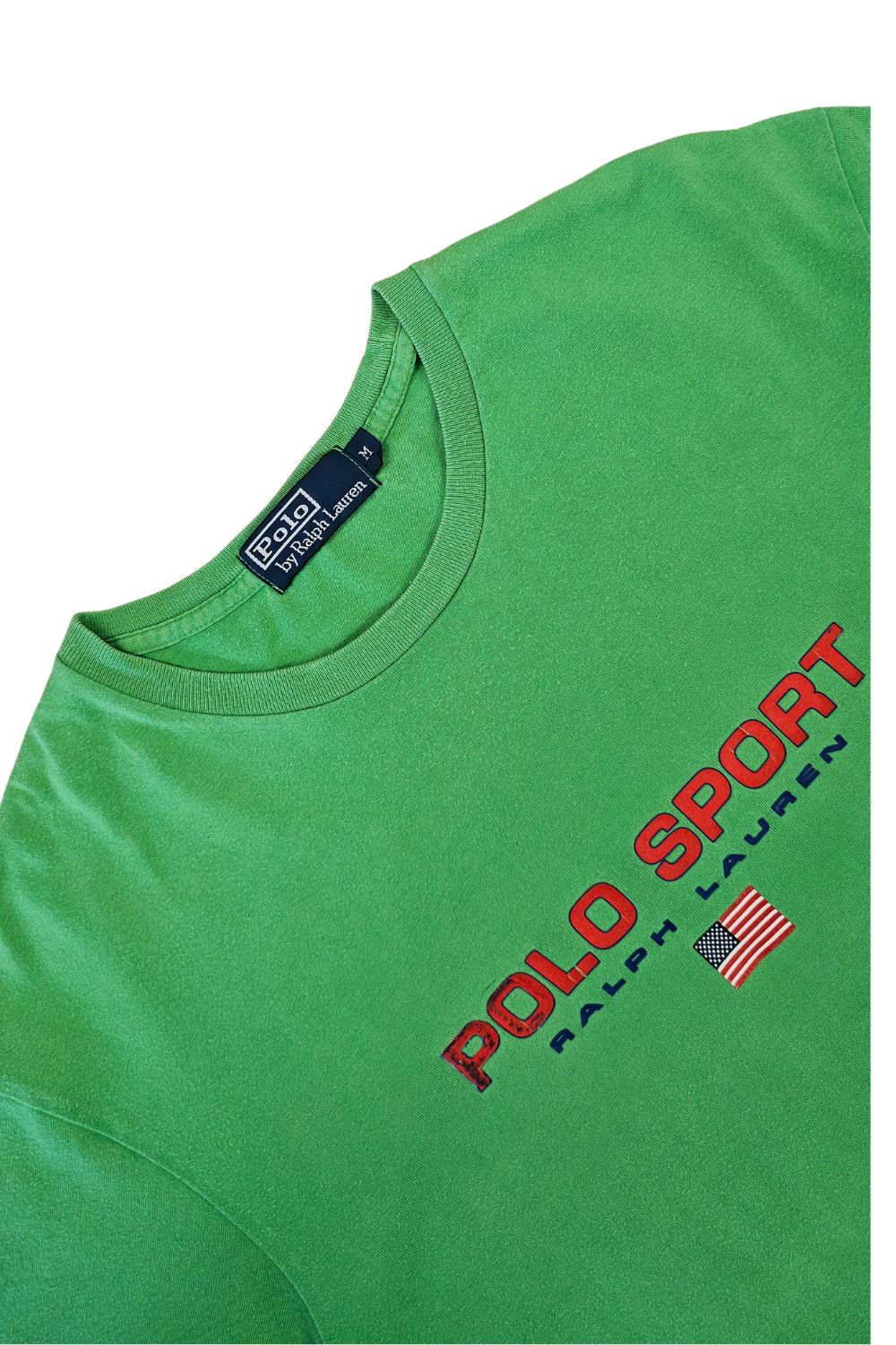 Polo SPORT Vintage Flag Tee – Kelly Green (M, 1990s)