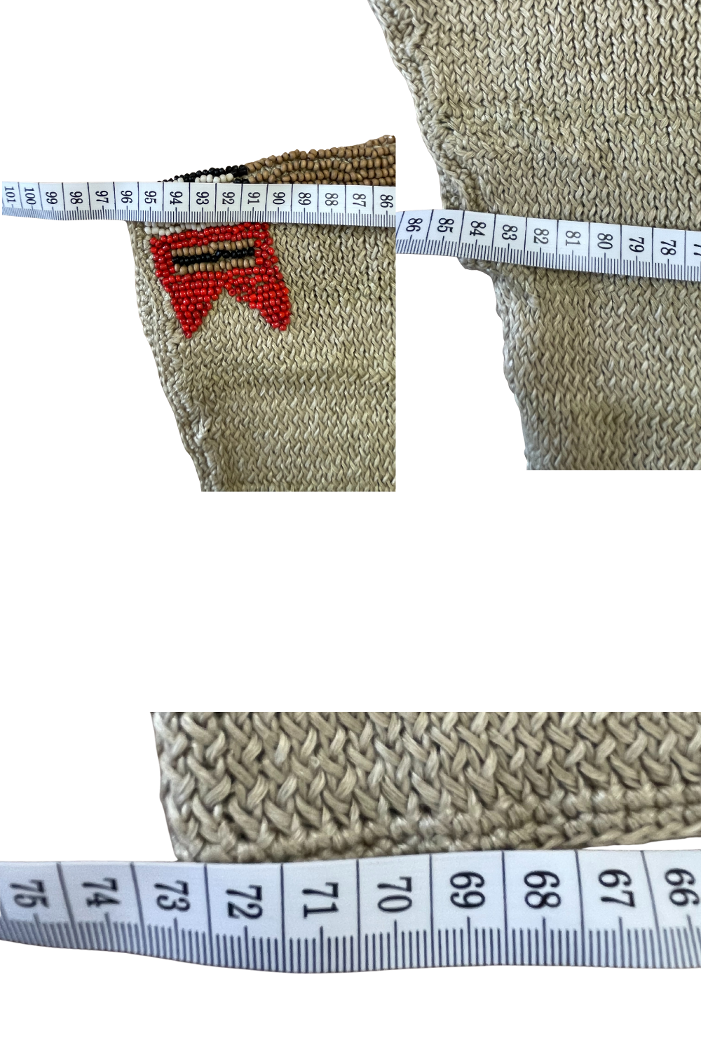 RL Black Label Hand‑Knit Beaded Poncho/Cape – Women’s S