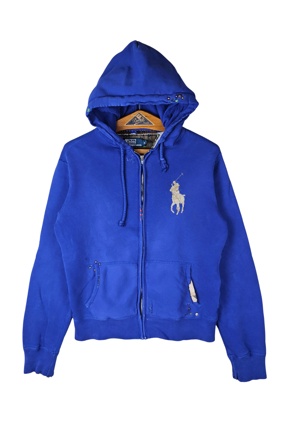 2006 PRL“Big Pony” Thermal-Lined Zip Hoodie - Royal Blue - S