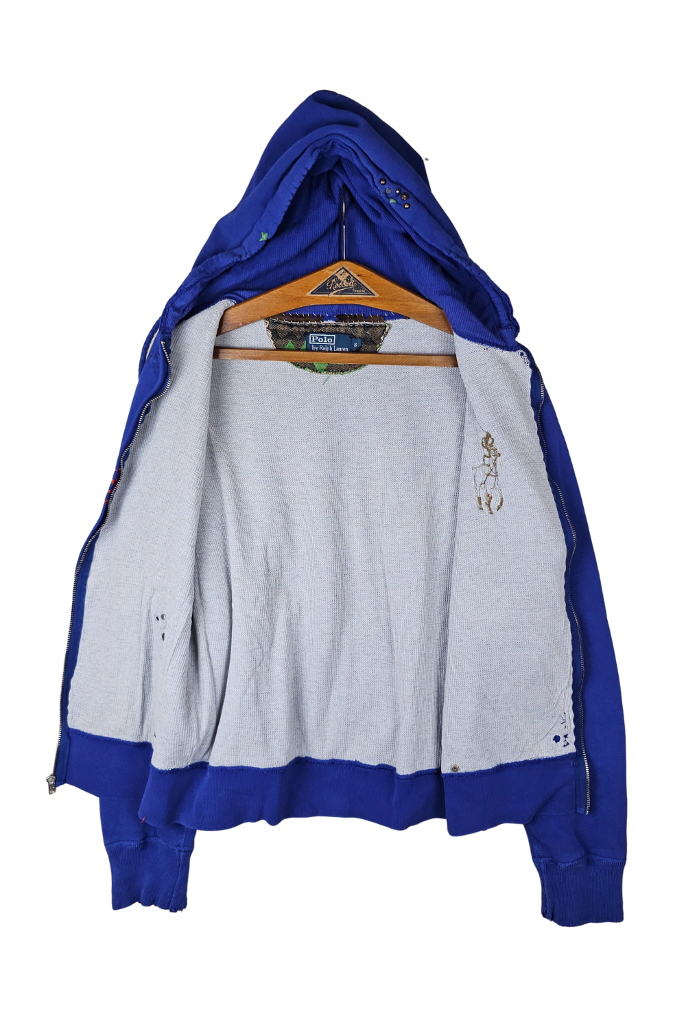 2006 PRL“Big Pony” Thermal-Lined Zip Hoodie - Royal Blue - S
