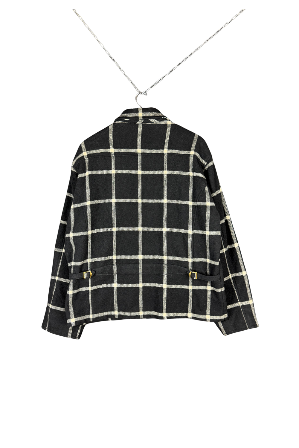 aw98 Polo Ralph Lauren Wool Windowpane Zip Jacket - L