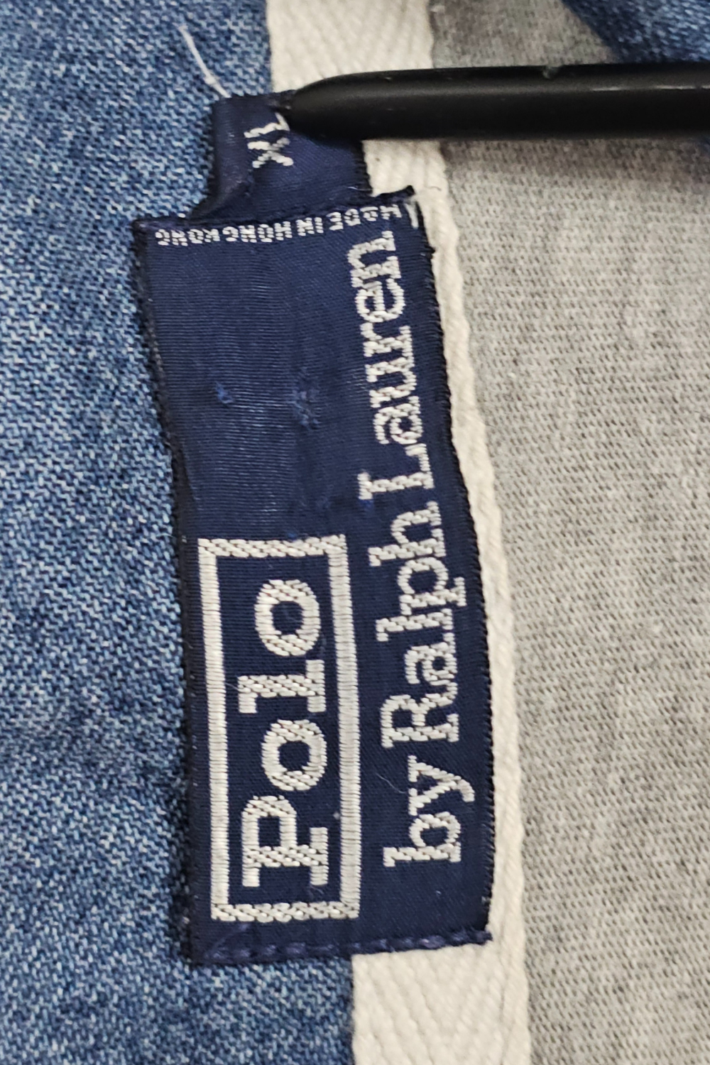 1993 PRL Multi-Stripe Rugby - Denim Collar - Hong Kong Made