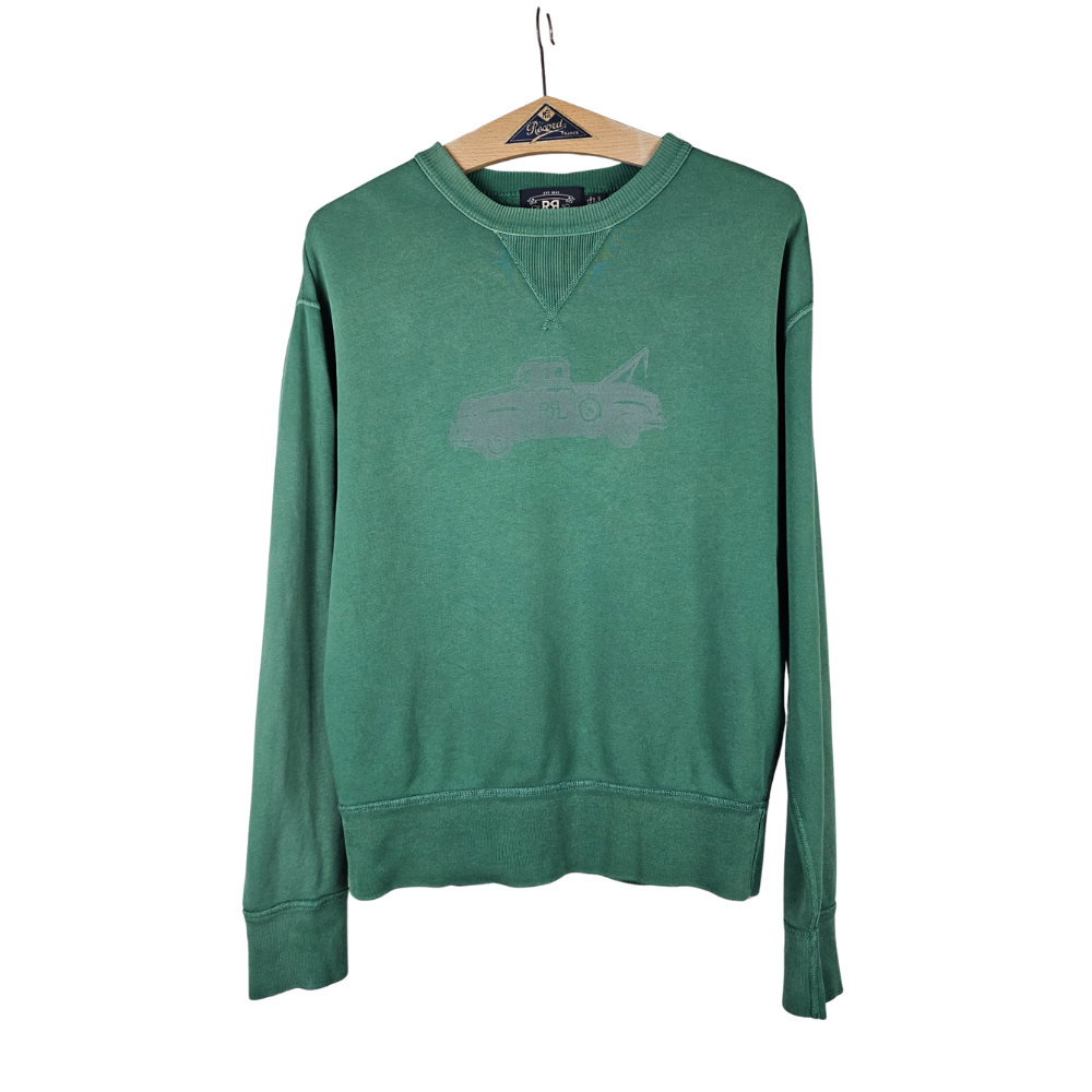 Double RL Ghost Tow Truck Vintage Wash Crewneck Sweat – Sz S