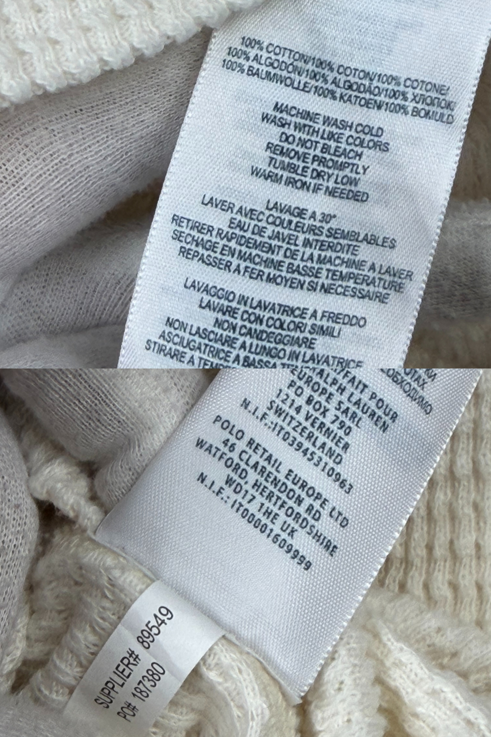 RRL FW13 / Double RL Waffle-Knit Hooded Henley (Ecru) - XS