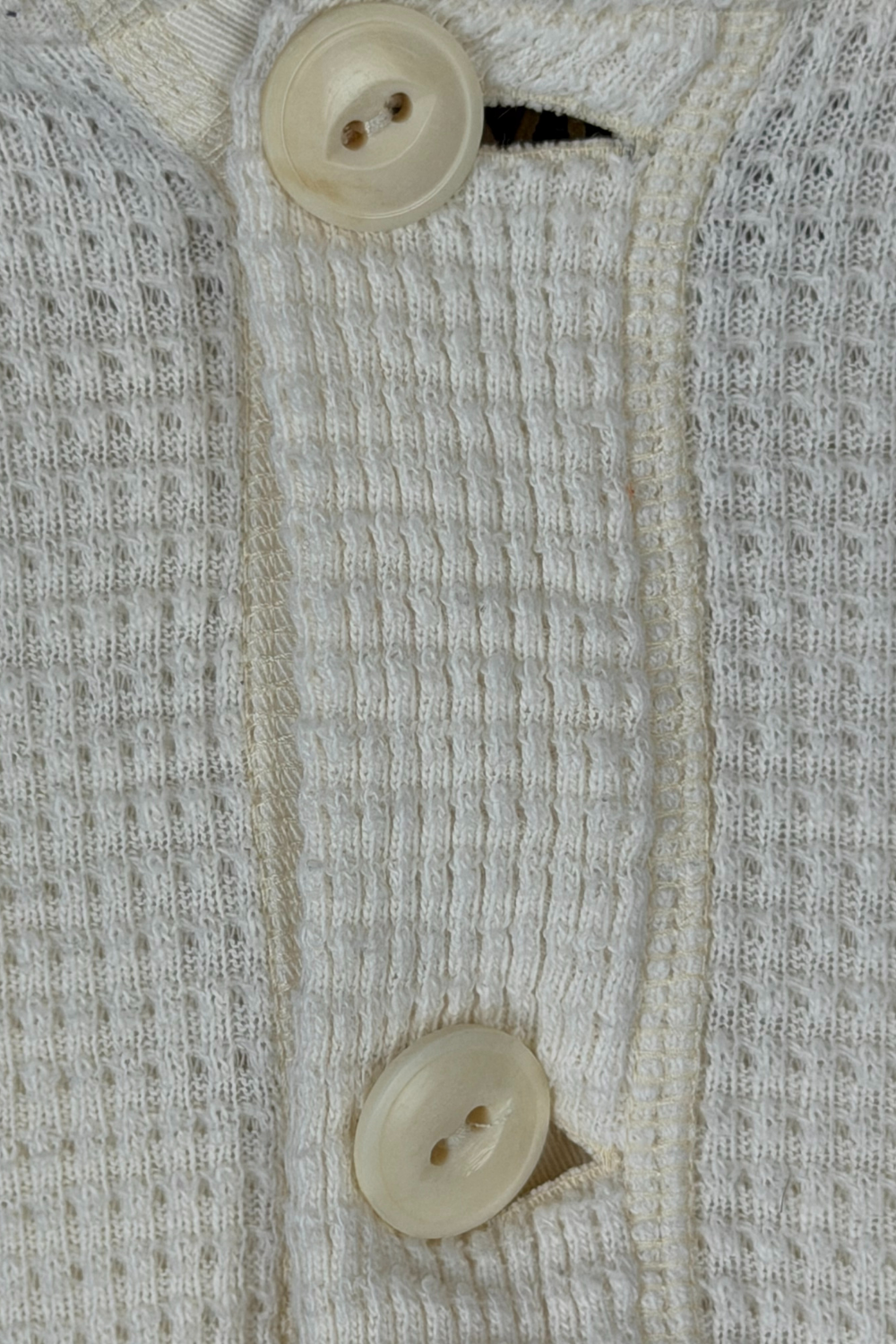 RRL FW13 / Double RL Waffle-Knit Hooded Henley (Ecru) - XS