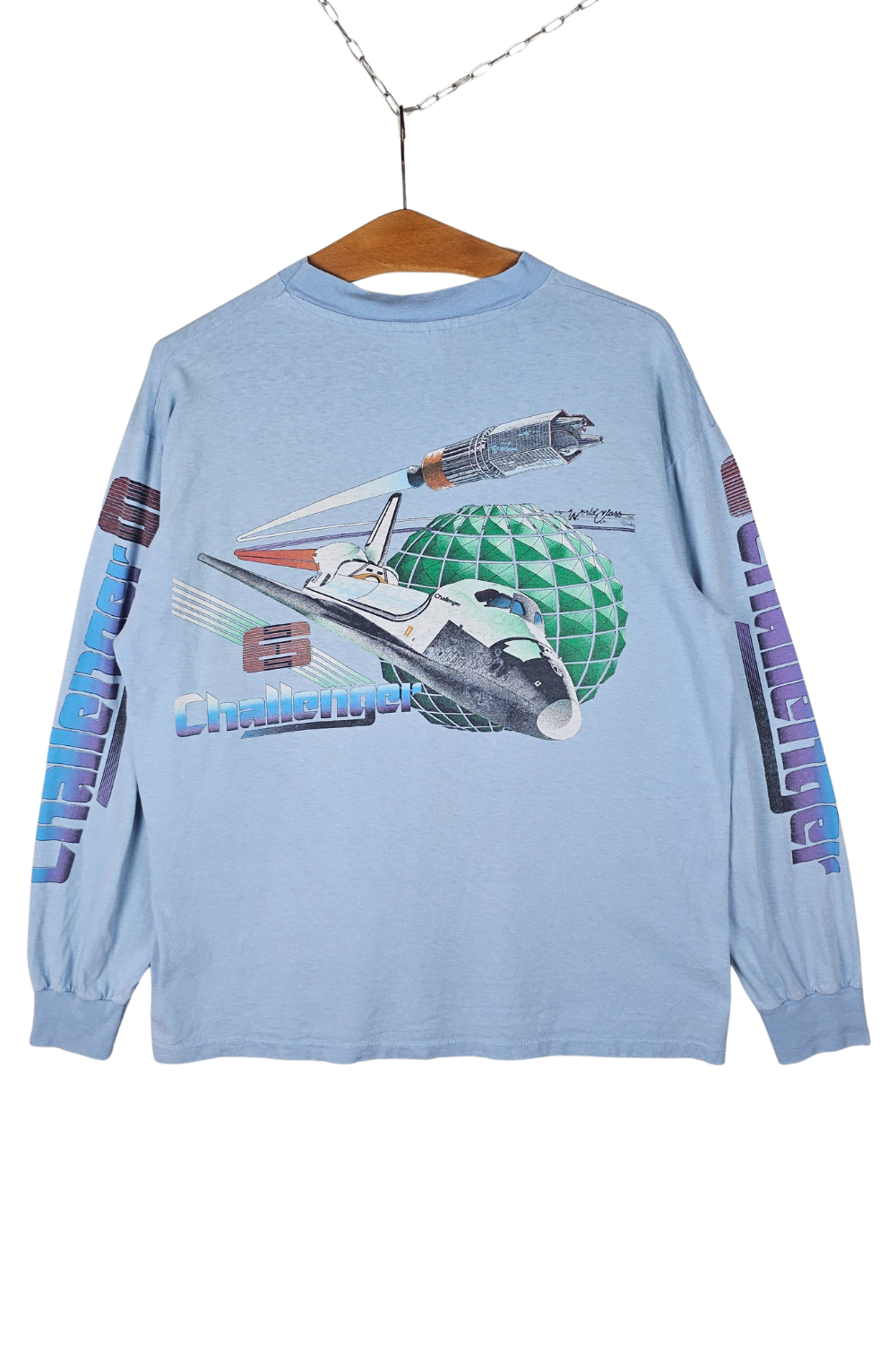 1983 NASA Challenger STS-6 L/S Pocket Tee - Hanes Beefy