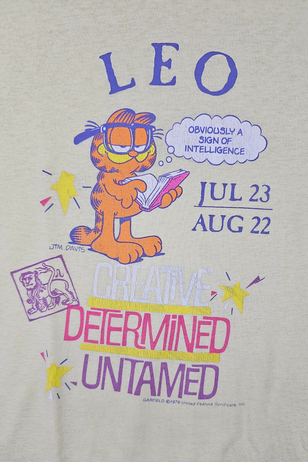 1978 Garfield “LEO – Creative / Determined / Untamed” Tee