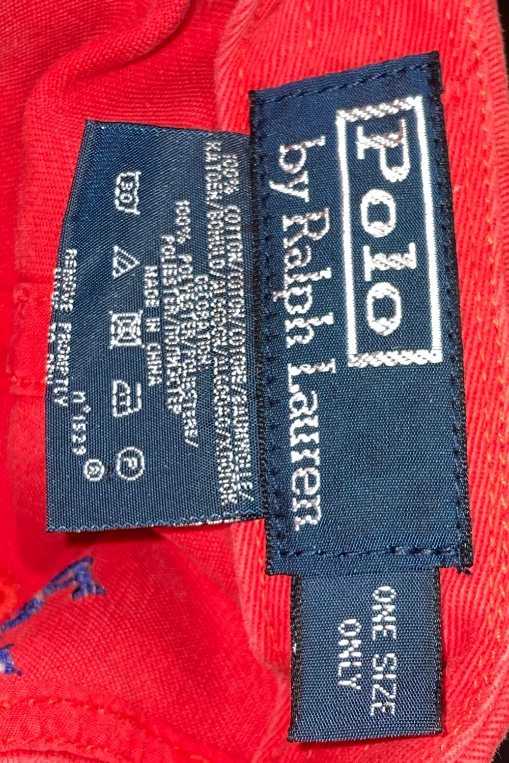 POLO RALPH LAUREN 3-CAP — 2000s ARCHIVE — RED/ROYAL TWO-TONE